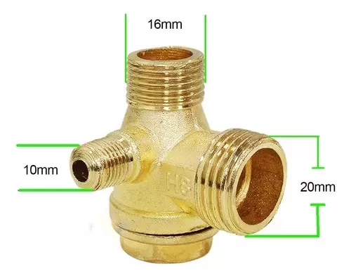 VÁLVULA RETENCIÓN 1/2 X 16,5MM X 10MM ANTIRETORNO COMPRESOR - 3
