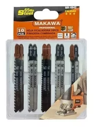 SET JGO DE HOJAS PARA SIERRA CALADORA P/ MADERA 10 PCS MK - 2