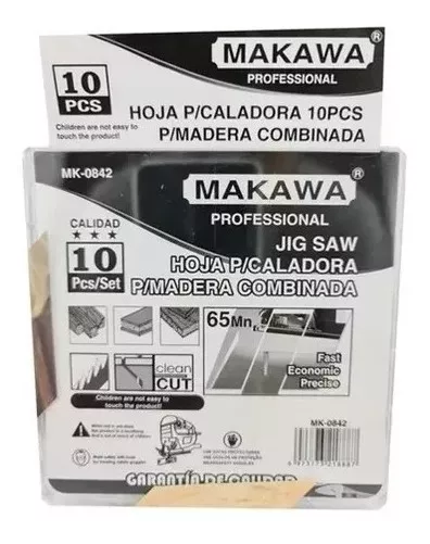 SET JGO DE HOJAS PARA SIERRA CALADORA P/ MADERA 10 PCS MK - 3