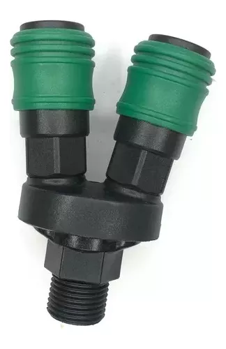 ACOPLE RAPIDO DOBLE (2 VIAS) PARA COMPRESOR DE AIRE ( H.E ) - 1