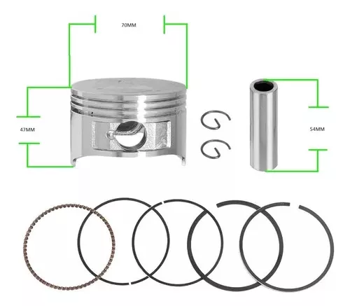 KIT DE PISTÓN Y ANILLOS PARA MOTOR HONDA GX220, 70MM, 7.5HP - 2