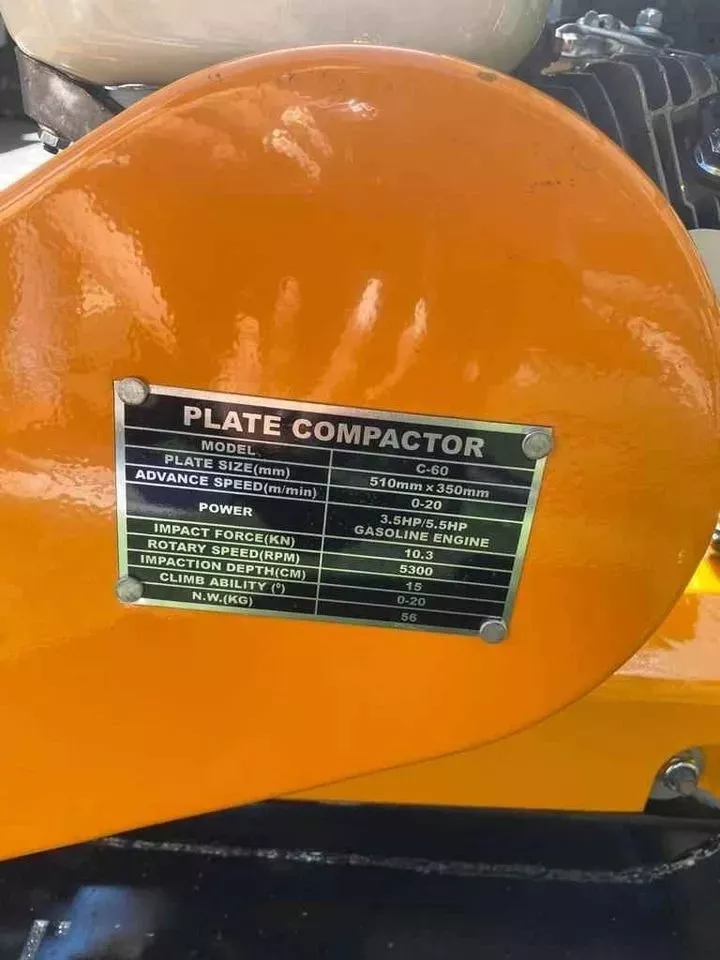 PLACA COMPACTADORA A GASOLINA 6.5 HP - 10.5KN - 60KGS - 3