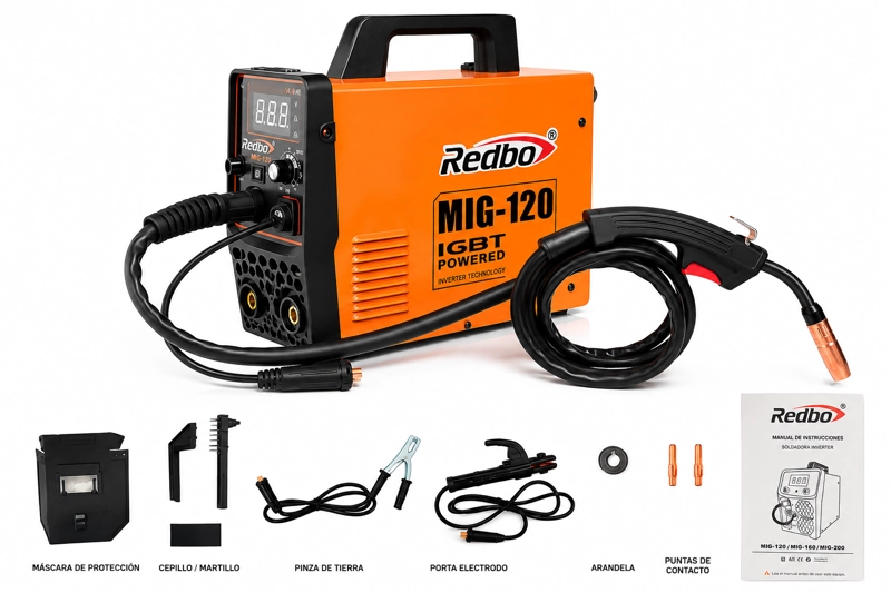 MAQUINA DE SOLDAR MIG/MMA SIN GAS + 2 CARRETES ALAMBRE FLUX - 1