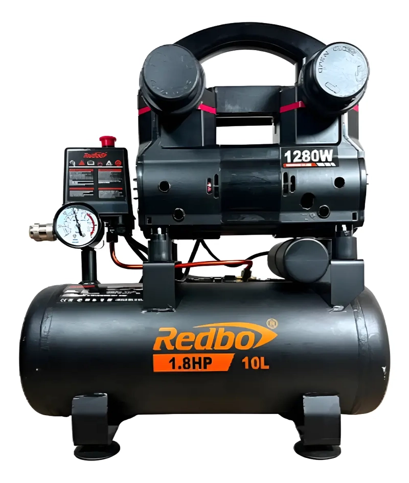 COMPRESOR DE AIRE SILENCIOSO ACN-1280-10L NEGRO - 1