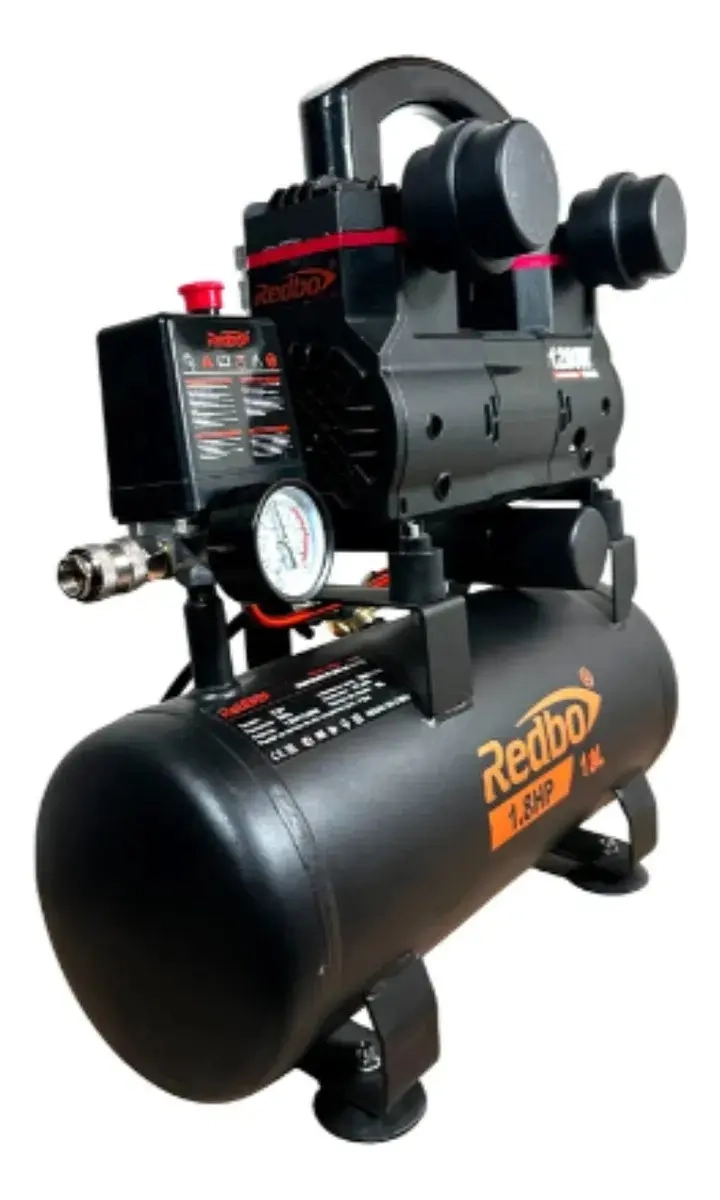 COMPRESOR DE AIRE SILENCIOSO ACN-1280-10L NEGRO - 2