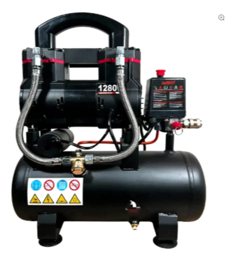 COMPRESOR DE AIRE SILENCIOSO ACN-1280-10L NEGRO - 4