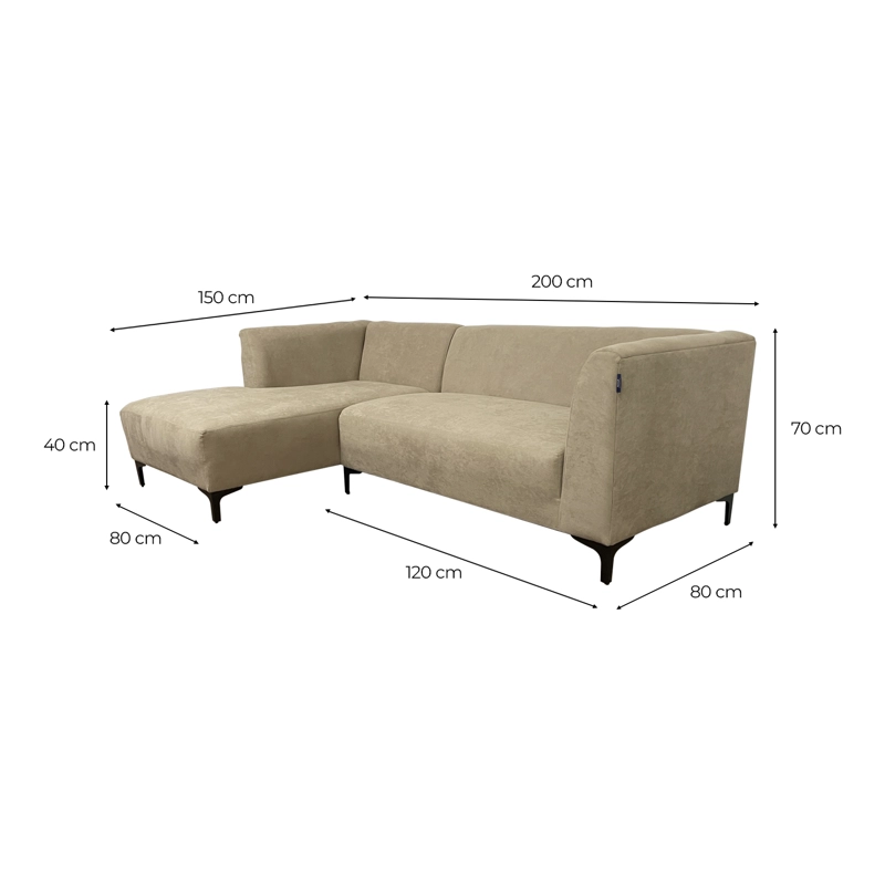 SECCIONAL BEIGE RAUL CHENILLE IZQUIERDO - 3