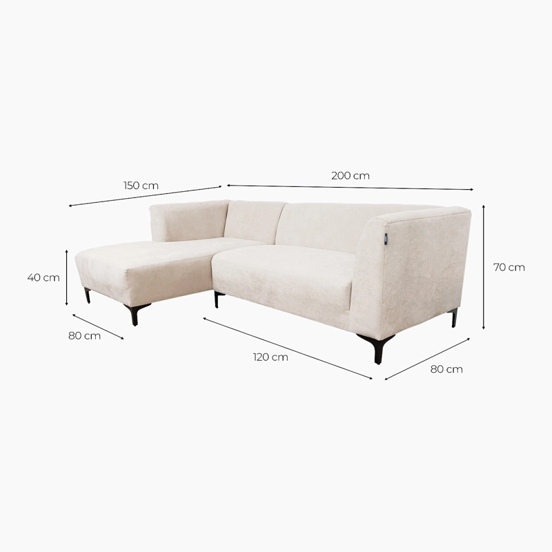 SECCIONAL CREMA RAUL CHENILLE IZQUIERDO - 3
