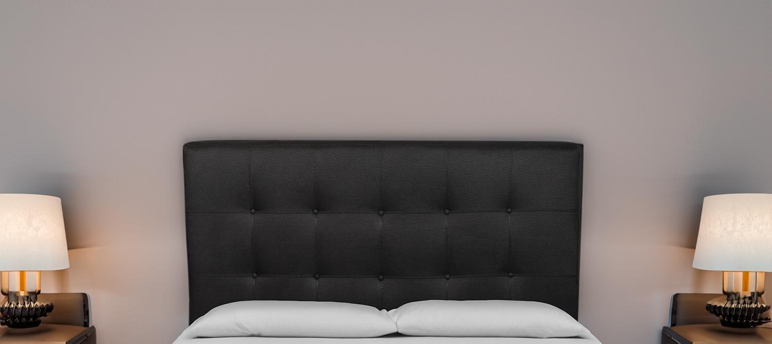 RESPALDO DISEÑOS VALESTRINI GRIS 2 PLAZAS LINO NEGRO - 1