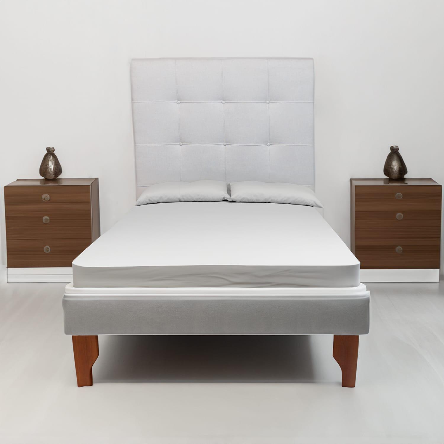 CAMA DISEÑOS VALESTRINI PLAZA Y MEDIA LINO GRIS - 1