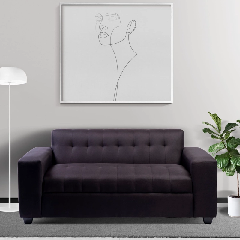 SOFÁ DISEÑOS VALESTRINI 3 CUERPOS LINO NEGRO - 1