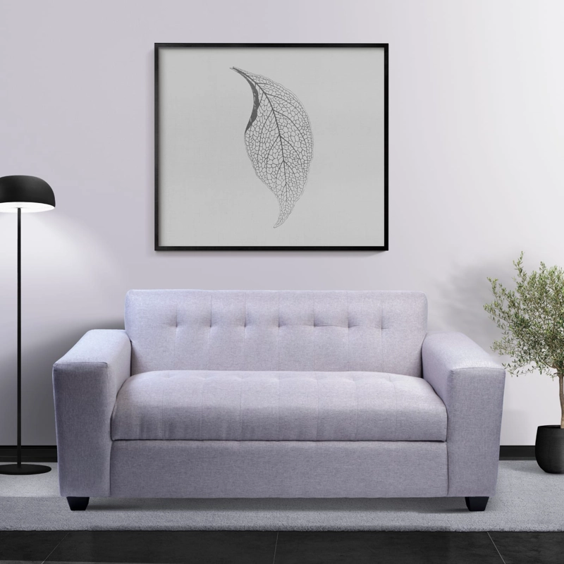 SOFÁ DISEÑOS VALESTRINI 2 CUERPOS LINO GRIS CLARO - 1