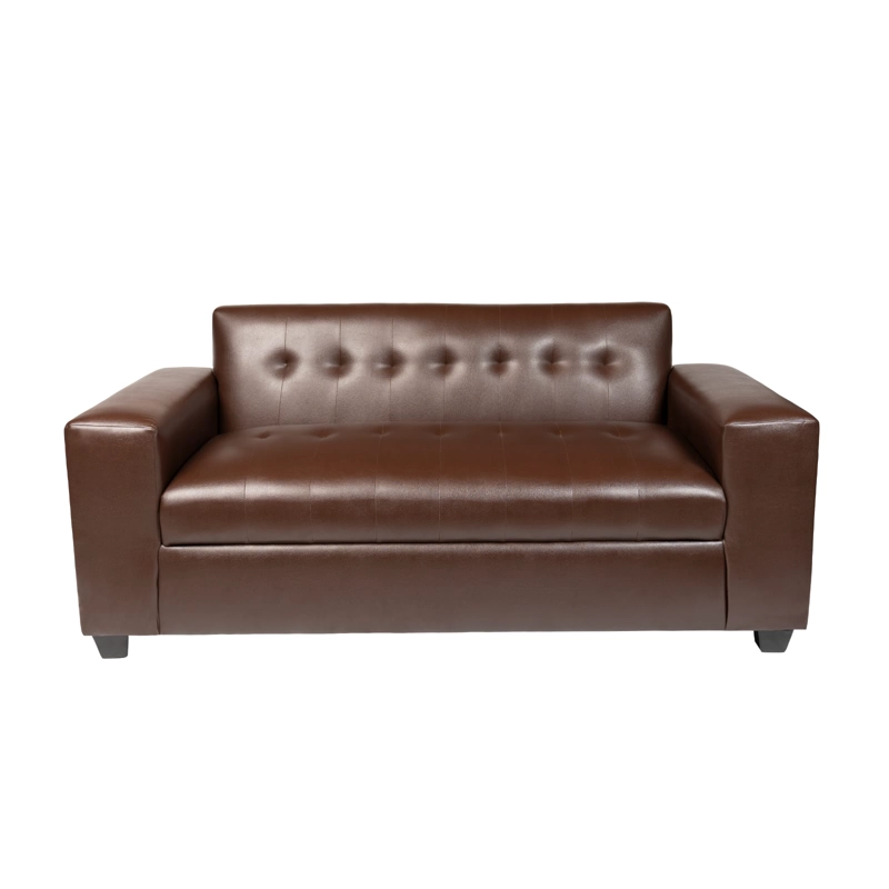 SOFÁ DISEÑOS VALESTRINI 2 CUERPOS CHOCOLATE ECOCUERO - 2