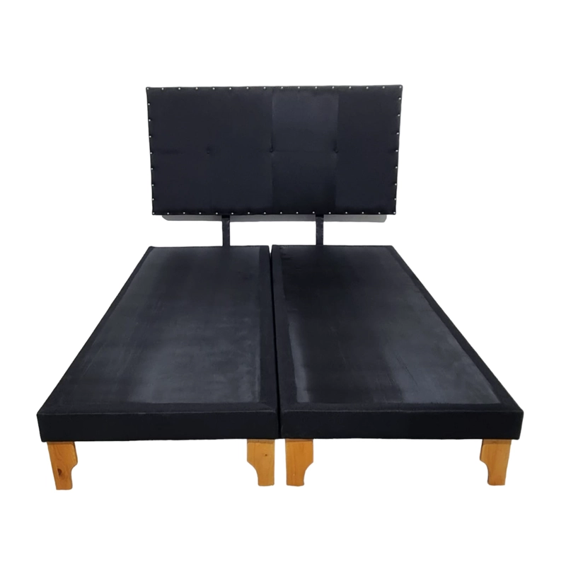 CAMA EUROPEA DISEÑOS VALESTRINI DOS PLAZAS LINO NEGRO - 1