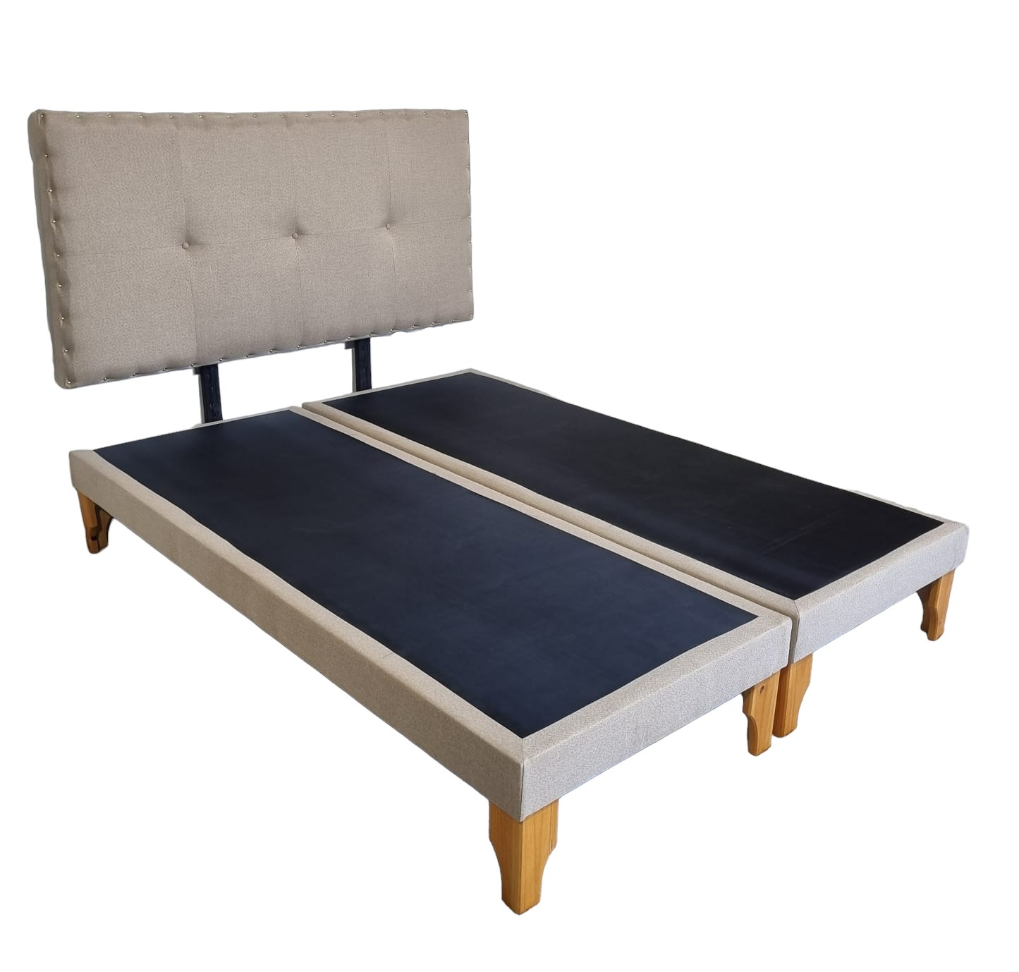 CAMA EUROPEA DISEÑOS VALESTRINI DOS PLAZAS LINO BEIGE - 2
