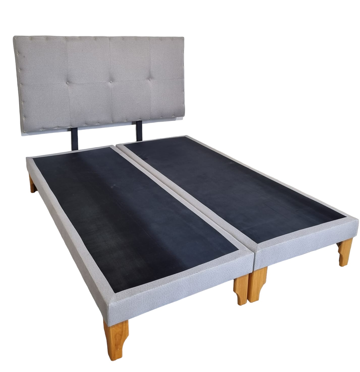CAMA EUROPEA DISEÑOS VALESTRINI DOS PLAZAS LINO GRIS CLARO - 2