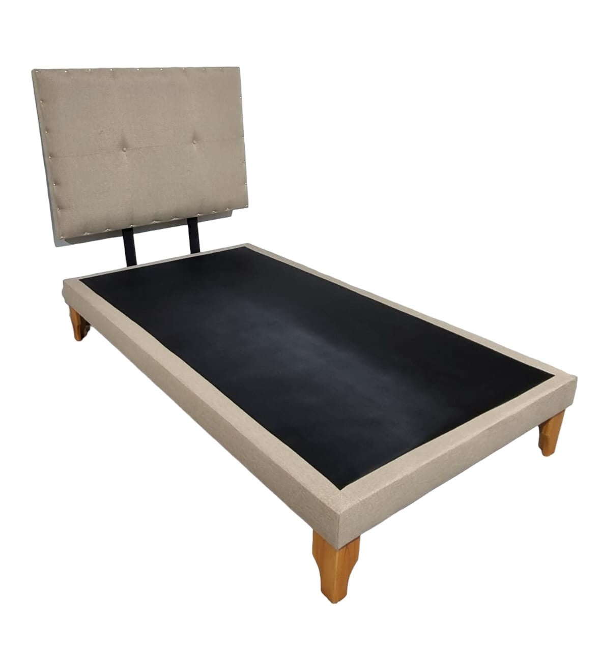 CAMA EUROPEA DISEÑOS VALESTRINI PLAZA Y MEDIA LINO BEIGE - 1