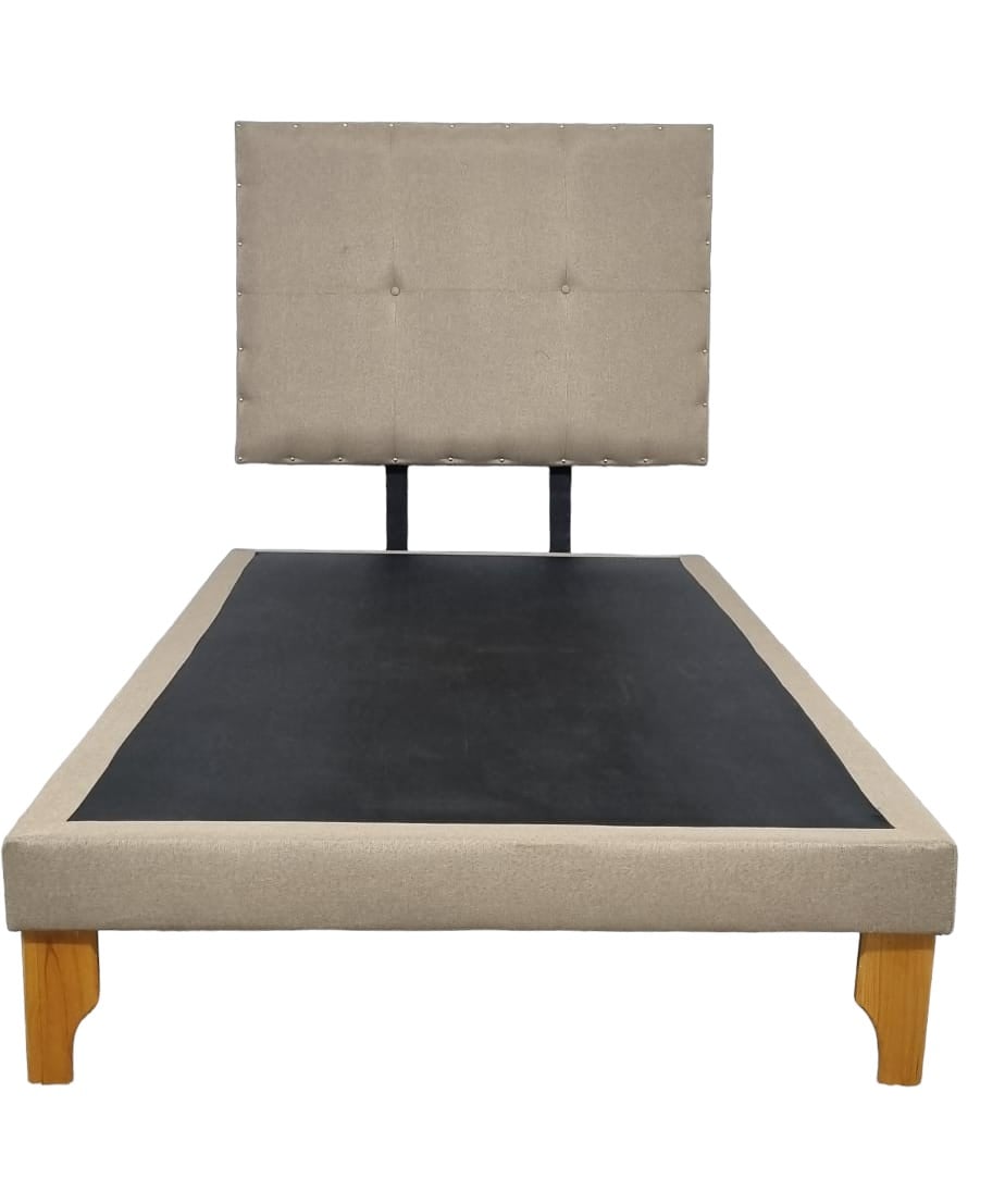 CAMA EUROPEA DISEÑOS VALESTRINI PLAZA Y MEDIA LINO BEIGE - 2