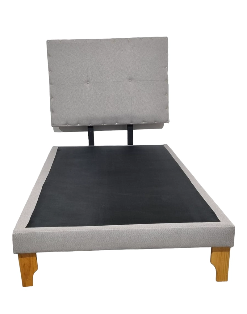 CAMA EUROPEA DISEÑOS VALESTRINI PLAZA LINO GRIS CLARO - 1