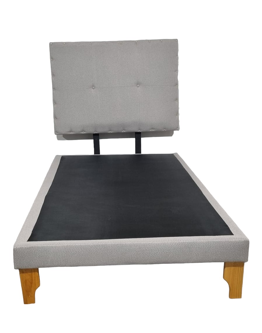 CAMA EUROPEA DISEÑOS VALESTRINI PLAZA LINO GRIS CLARO - 1