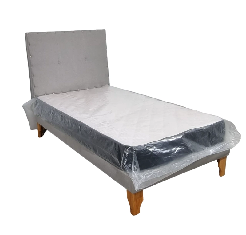 CAMA EUROPEA DISEÑOS VALESTRINI PLAZA LINO GRIS CLARO - 4
