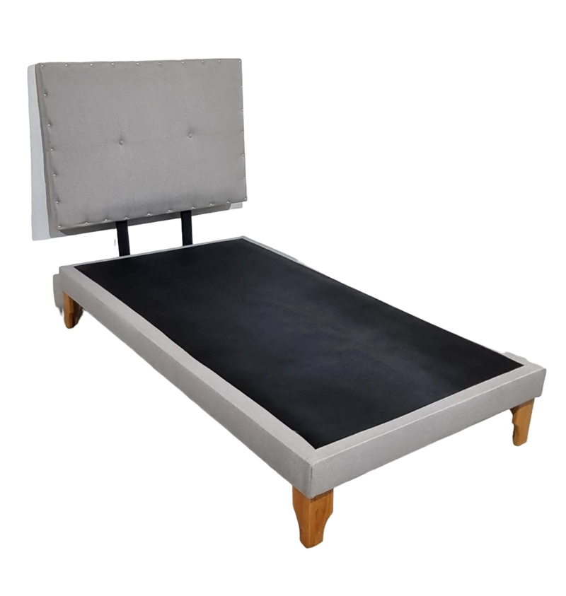 CAMA EUROPEA DISEÑOS VALESTRINI PLAZA Y MEDIA LINO GRIS - 1