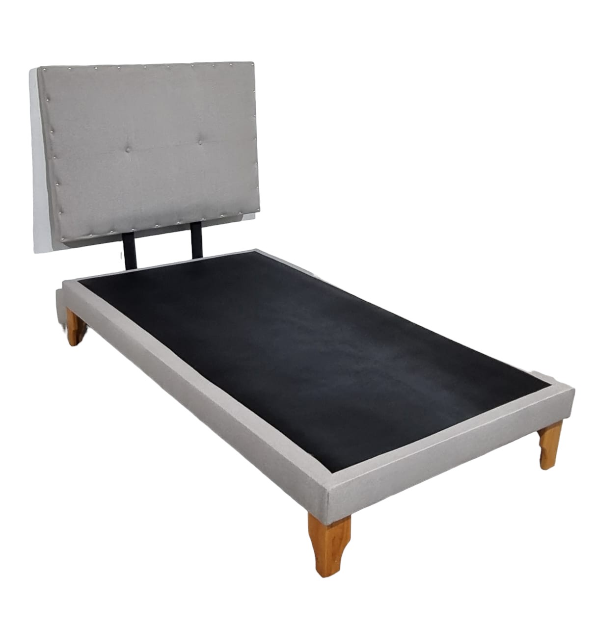 CAMA EUROPEA DISENOS VALESTRINI PLAZA Y MEDIA LINO GRIS