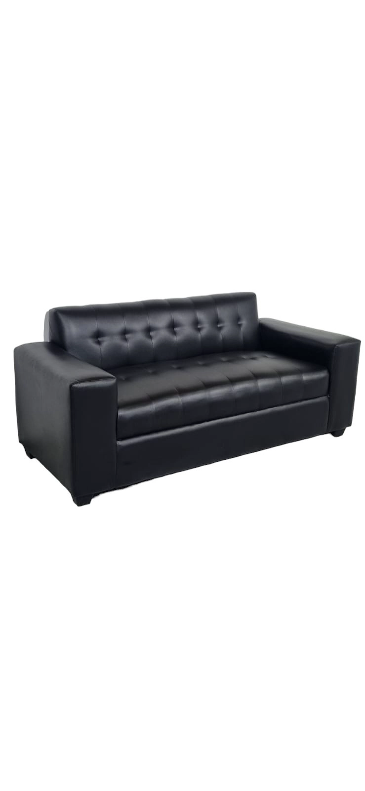 SOFÁ DISEÑOS VALESTRINI NEGRO 2 CUERPOS ECOCUERO - 1