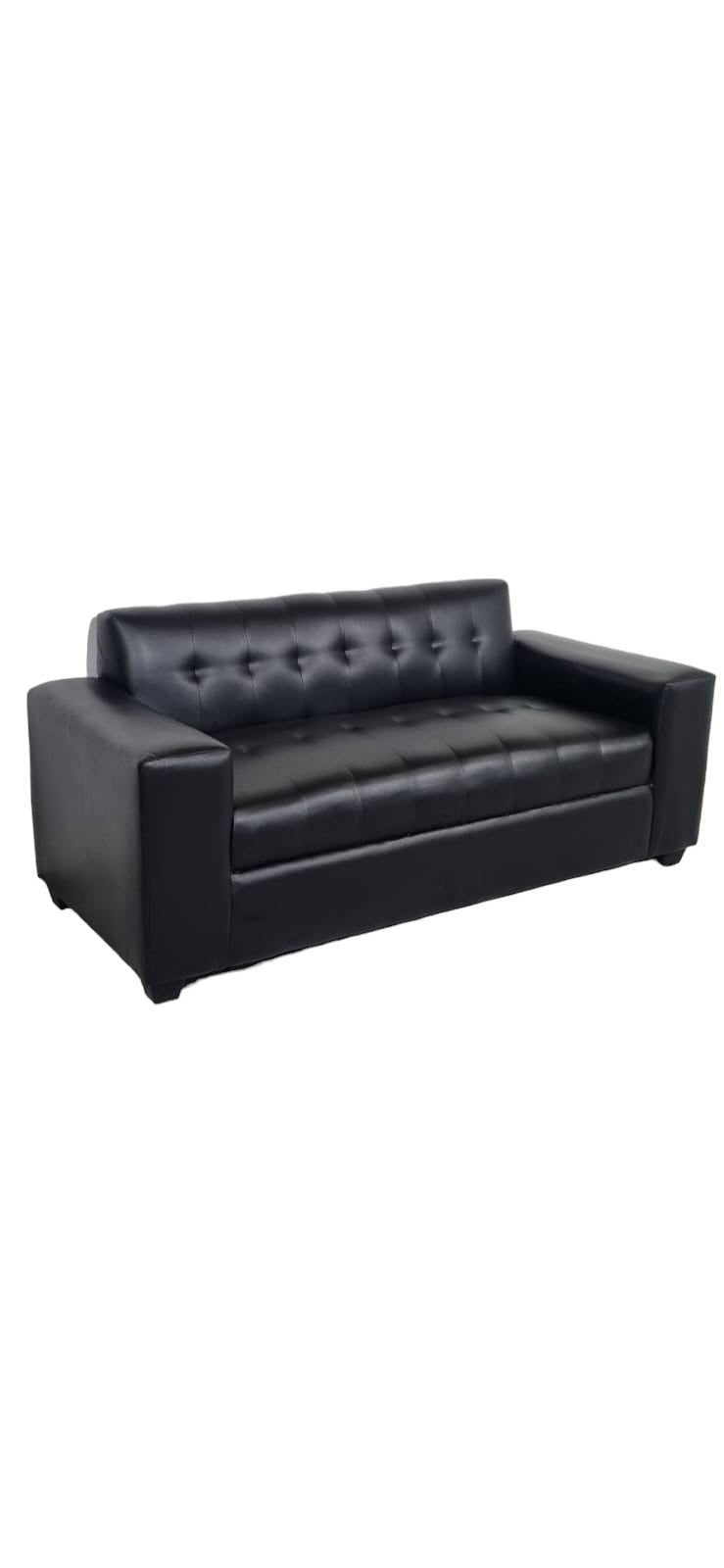 SOFÁ DISEÑOS VALESTRINI NEGRO 2 CUERPOS ECOCUERO - 1