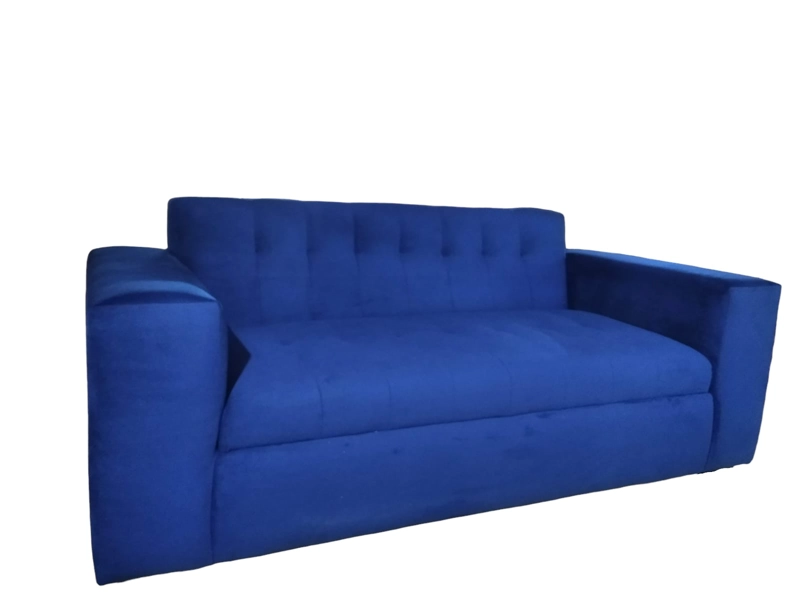 SOFÁ DISEÑOS VALESTRINI 2 CUERPOS FELPA AZUL MARINO - 2
