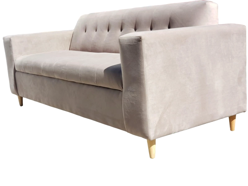 SOFÁ DISEÑOS VALESTRINI 2 CUERPOS FELPA BEIGE - 2