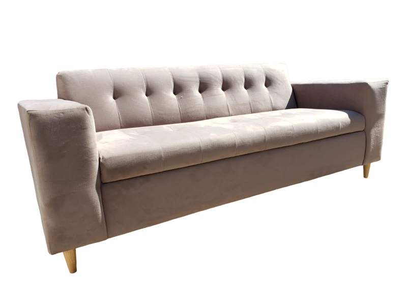 SOFÁ DISEÑOS VALESTRINI 2 CUERPOS FELPA BEIGE - 3