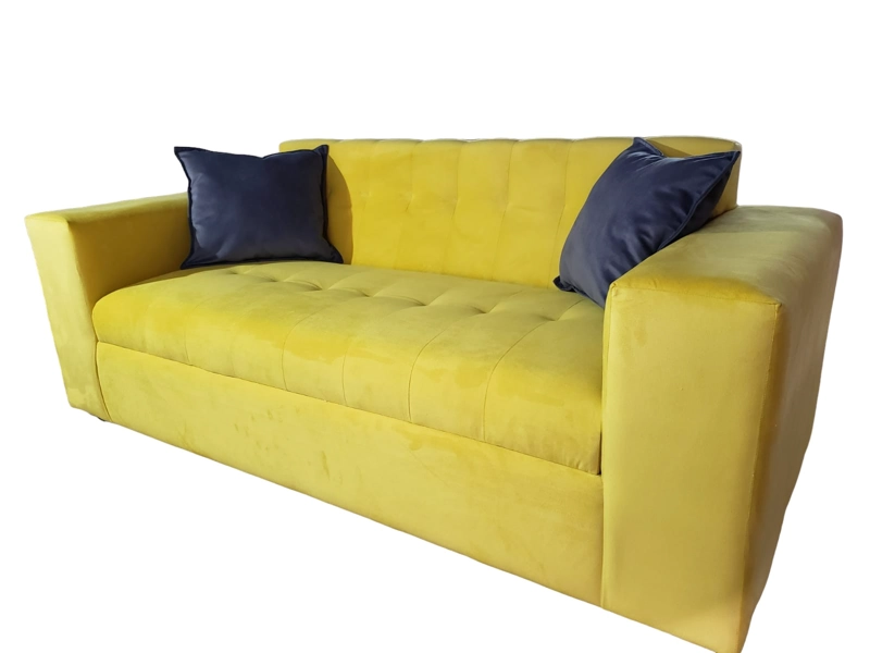 SOFÁ DISEÑOS VALESTRINI 3 CUERPOS FELPA AMARILLO OCRE - 1