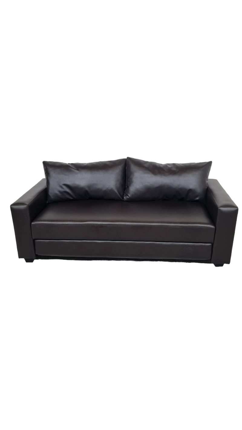 SOFÁ DISEÑOS VALESTRINI 2 CUERPOS CHOCOLATE CAMA MULTIFUNCIONAL ECOCUCUERO - 1