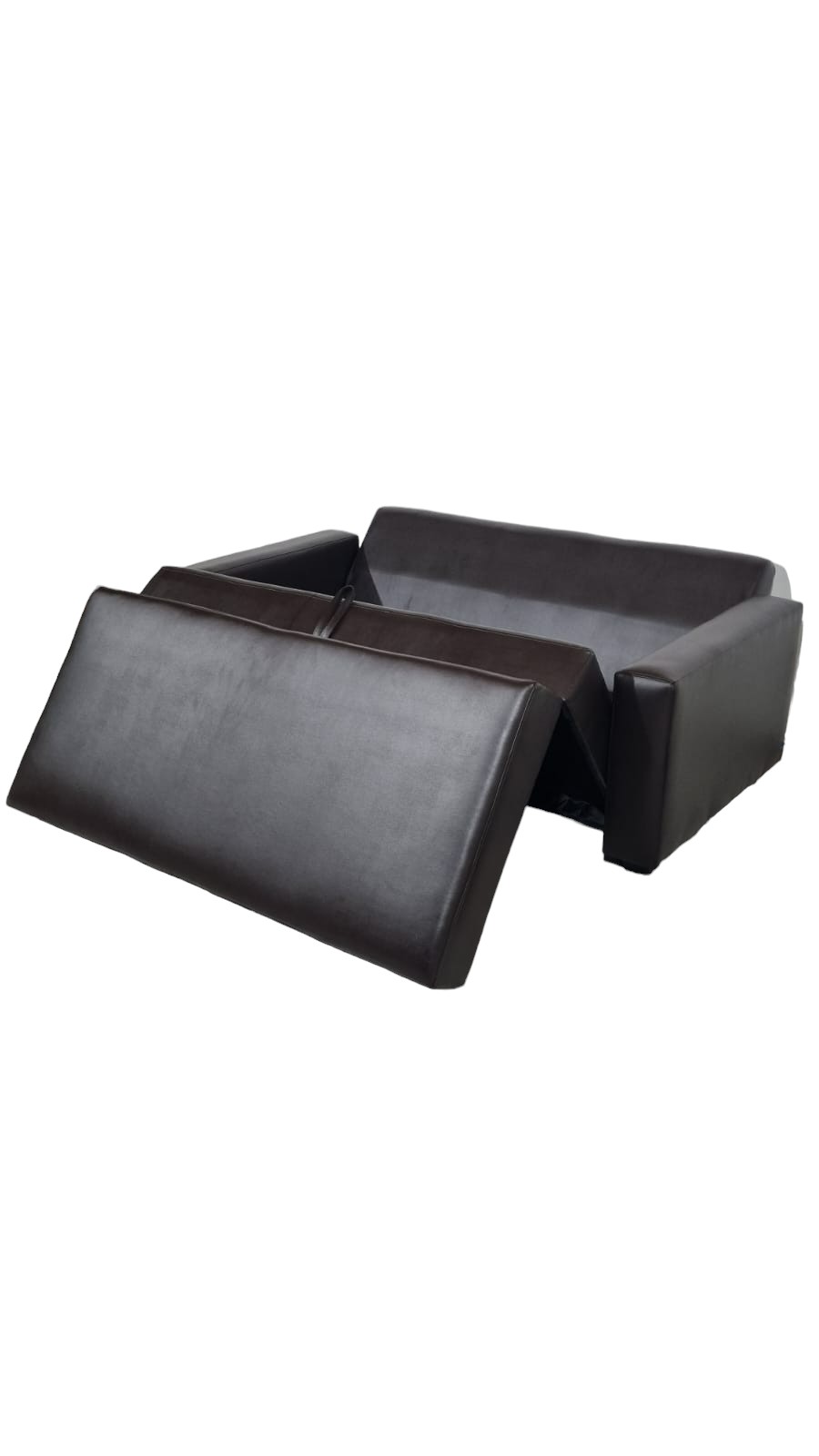 SOFÁ DISEÑOS VALESTRINI 2 CUERPOS CHOCOLATE CAMA MULTIFUNCIONAL ECOCUCUERO - 2