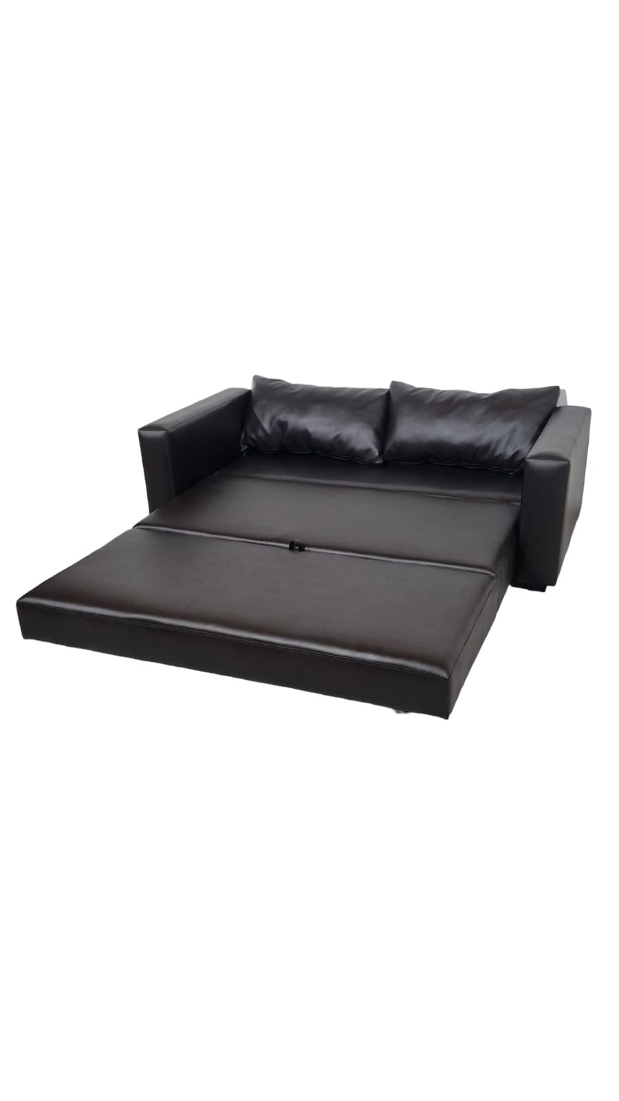 SOFÁ DISEÑOS VALESTRINI 2 CUERPOS CHOCOLATE CAMA MULTIFUNCIONAL ECOCUCUERO - 3