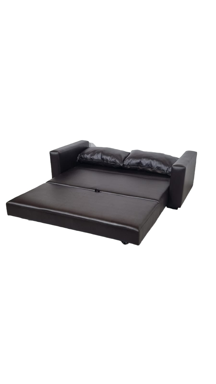 SOFÁ DISEÑOS VALESTRINI 2 CUERPOS CHOCOLATE CAMA MULTIFUNCIONAL ECOCUCUERO - 4
