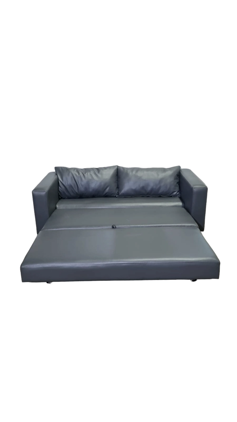 SOFÁ DISEÑOS VALESTRINI 2 CUERPOS GRIS CAMA MULTIFUNCIONAL ECOCUERO - 7