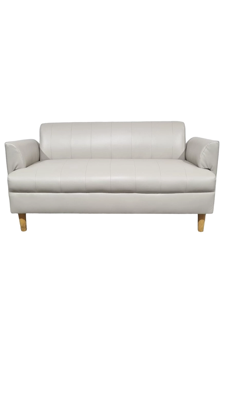SOFÁ DISEÑOS VALESTRINI 2 CUERPOS BEIGE IRLANDA ECOCUERO - 2