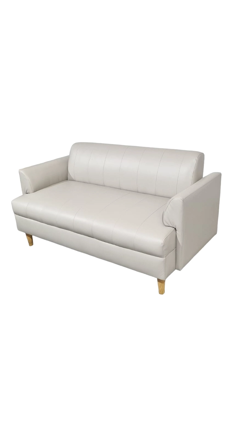 SOFÁ DISEÑOS VALESTRINI 2 CUERPOS BEIGE IRLANDA ECOCUERO - 4