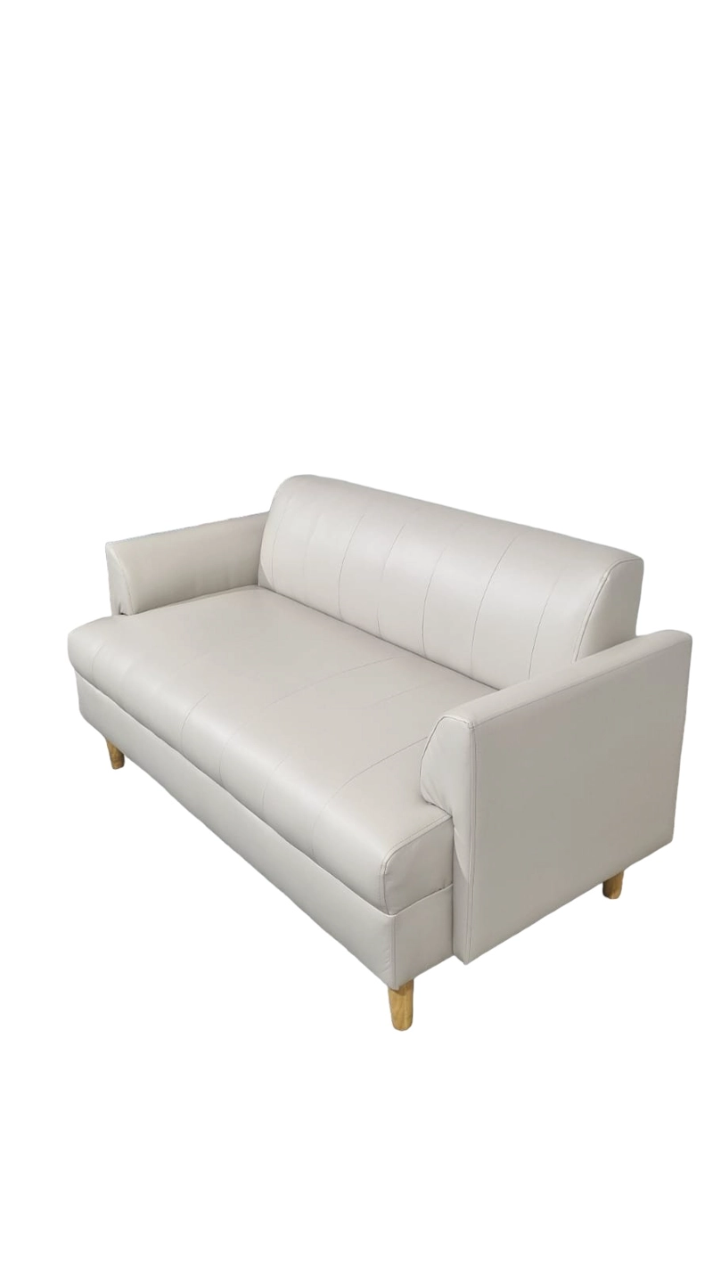 SOFÁ DISEÑOS VALESTRINI 2 CUERPOS BEIGE IRLANDA ECOCUERO - 5