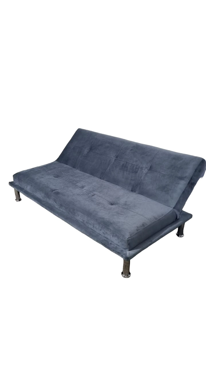 SOFÁ DISEÑOS VALESTRINI 2 CUERPOS FELPA GRIS CAMA - 2