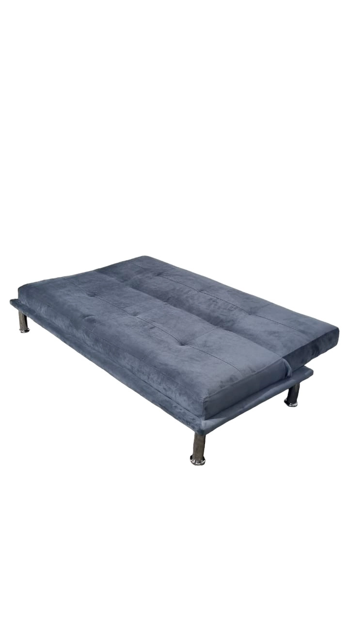 SOFÁ DISEÑOS VALESTRINI 2 CUERPOS FELPA GRIS CAMA - 3