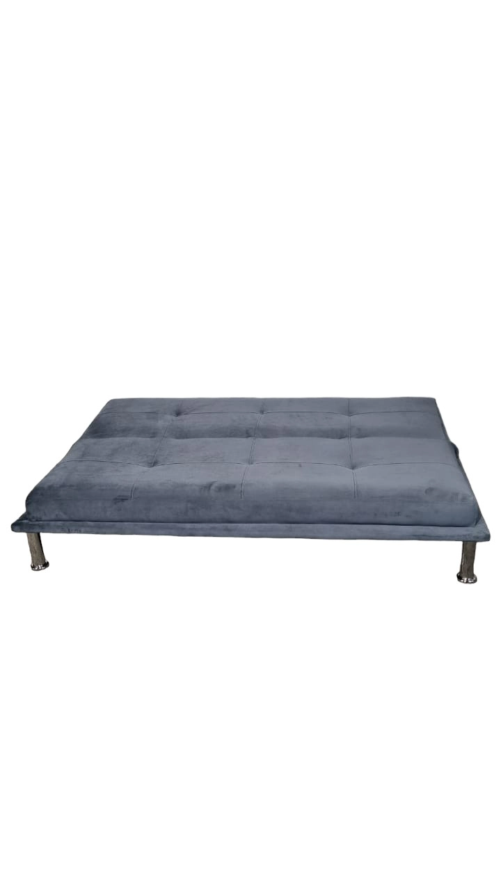 SOFÁ DISEÑOS VALESTRINI 2 CUERPOS FELPA GRIS CAMA - 4