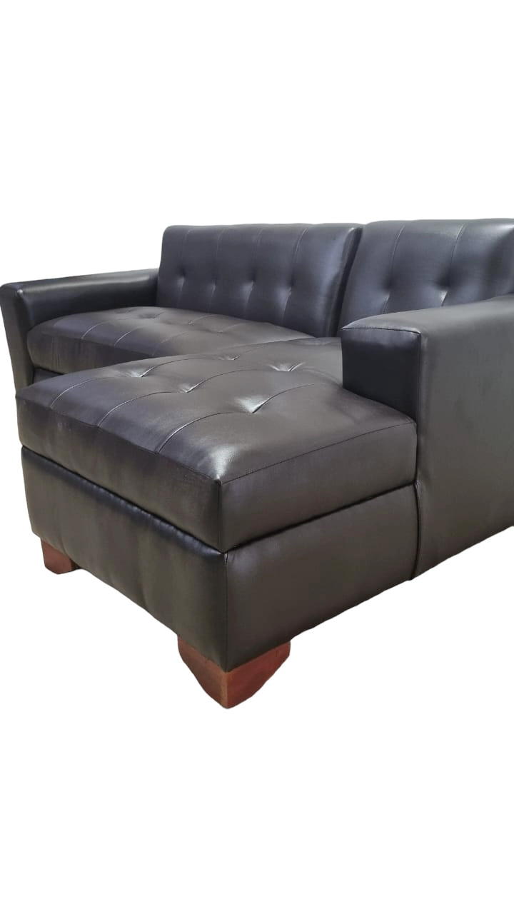 SOFÁ DISEÑOS VALESTRINI 4 CUERPOS CHOCOLATE SECCIONAL EN ECOCUERO DIVAN DERECHO - 2