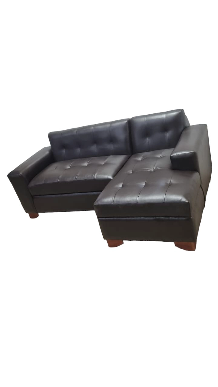SOFÁ DISEÑOS VALESTRINI 4 CUERPOS CHOCOLATE SECCIONAL EN ECOCUERO DIVAN DERECHO - 3