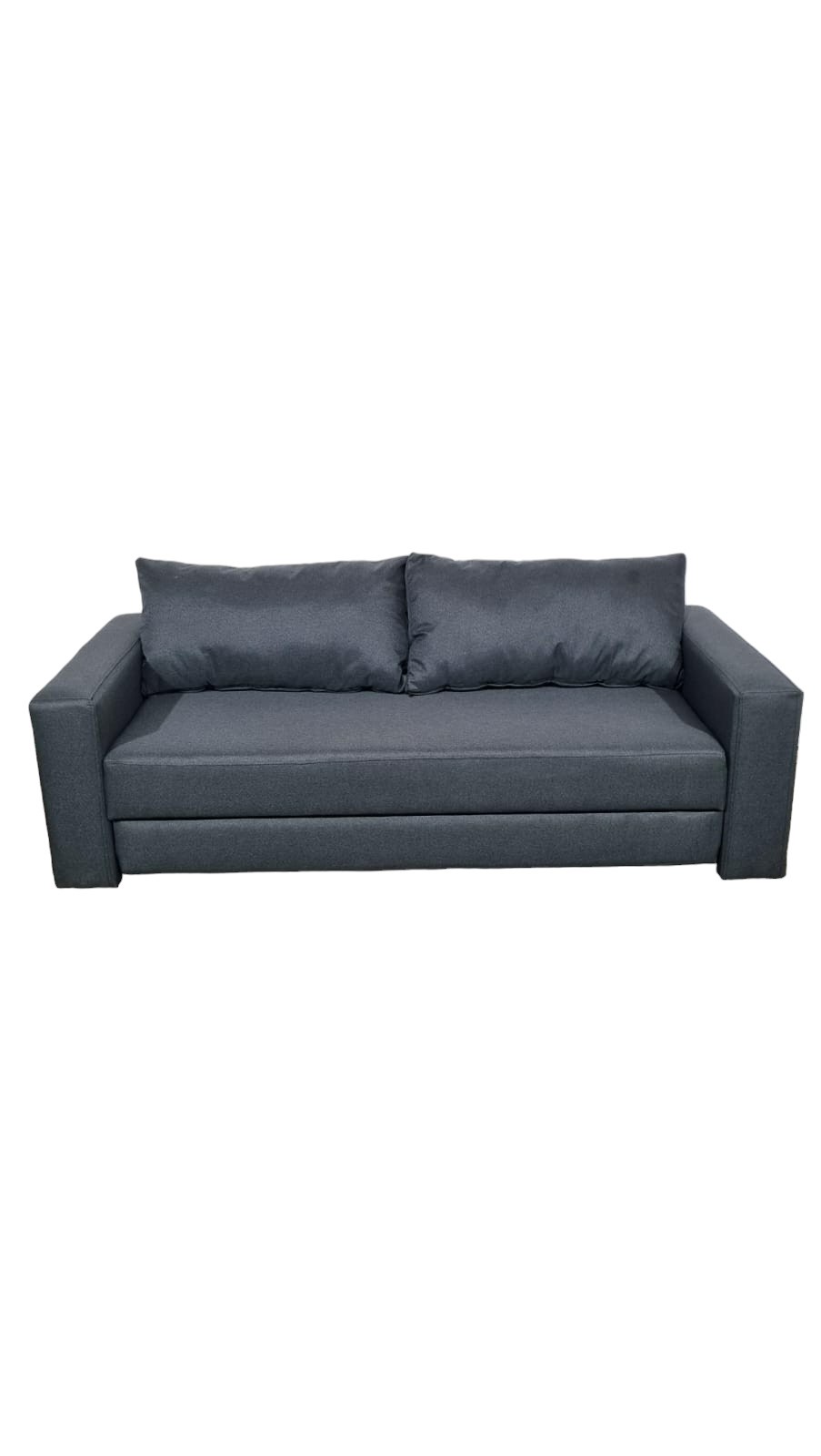 SOFÁ DISEÑOS VALESTRINI 2 CUERPOS LINO GRIS CAMA MULTIFUNCIONAL - 1