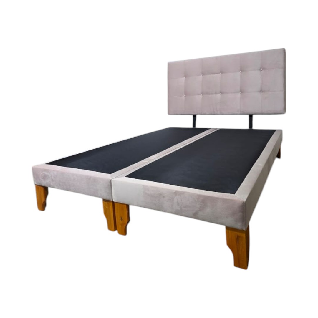 CAMA DOS PLAZAS FELPA PALO ROSA - 2
