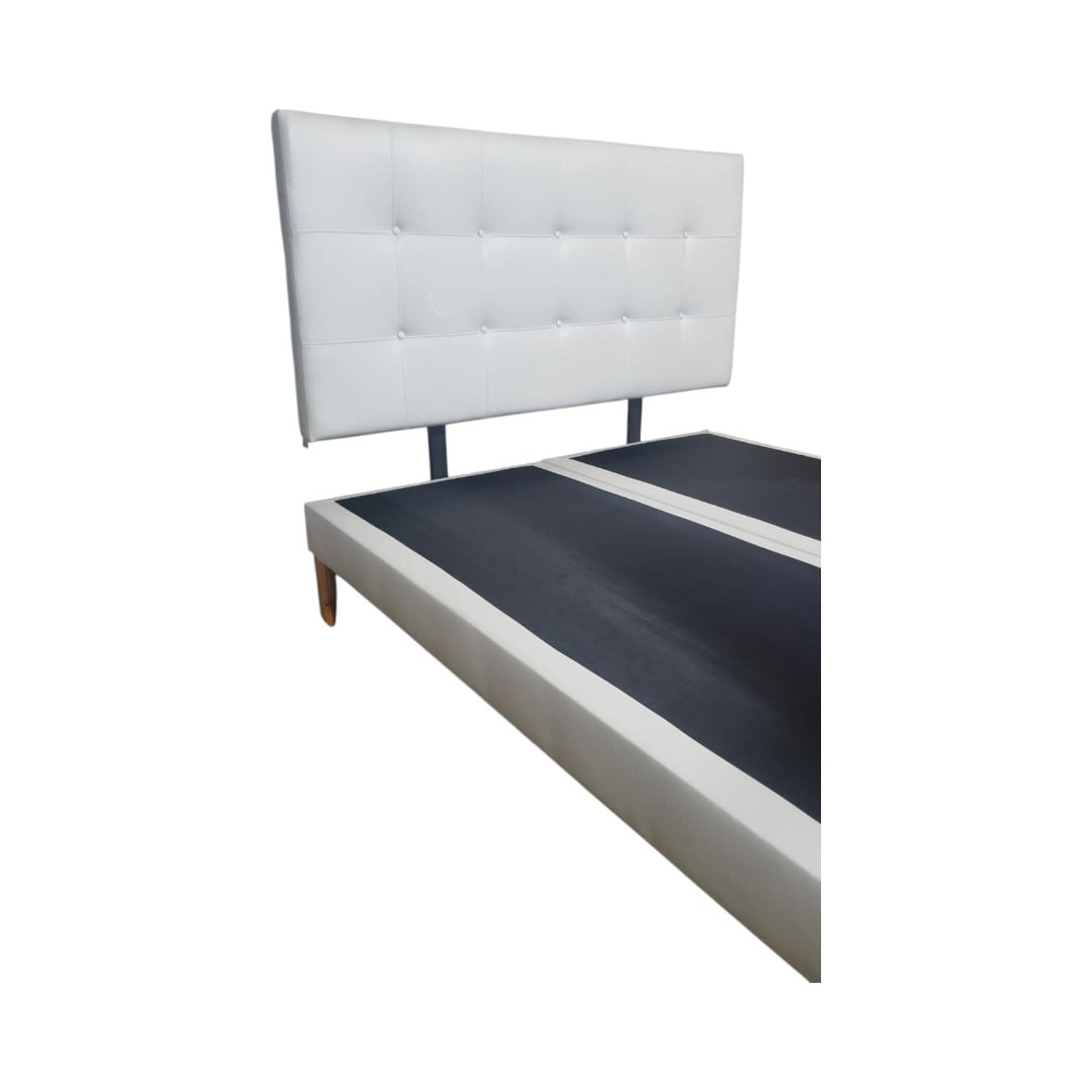 CAMA KING ECOCUERO BLANCO - 2