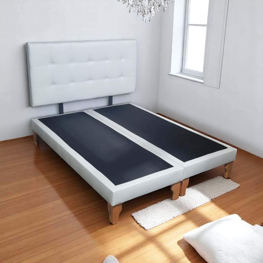CAMA KING ECOCUERO BLANCO - 3
